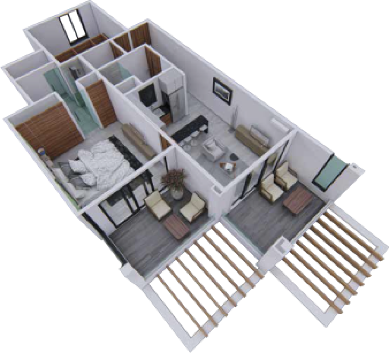 Planos de la unidad 4302 de Quadrant Bucerías