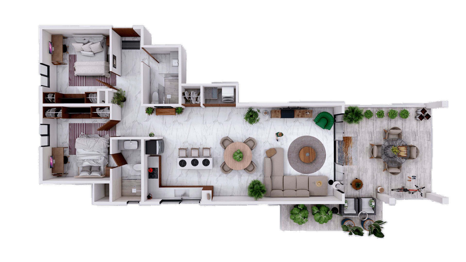 Distribución de la unidad 4108 de Quadrant Bucerías